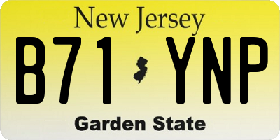 NJ license plate B71YNP