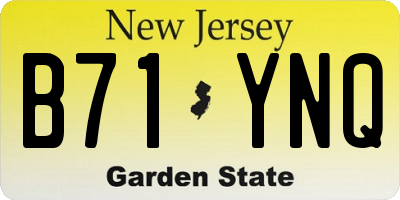 NJ license plate B71YNQ