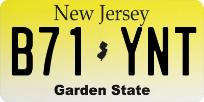 NJ license plate B71YNT