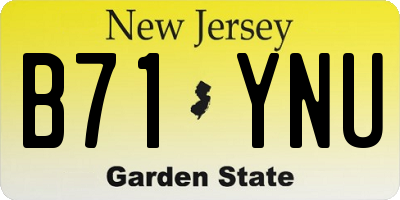 NJ license plate B71YNU