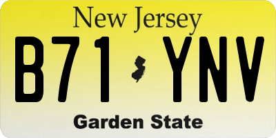 NJ license plate B71YNV