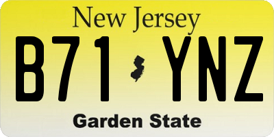 NJ license plate B71YNZ