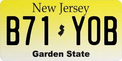 NJ license plate B71YOB