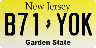 NJ license plate B71YOK