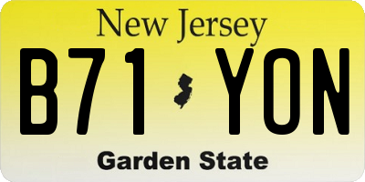 NJ license plate B71YON