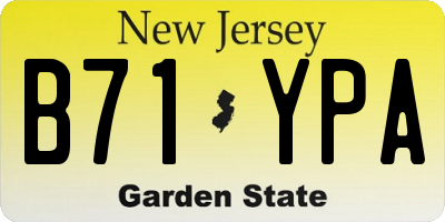 NJ license plate B71YPA