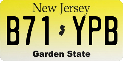 NJ license plate B71YPB