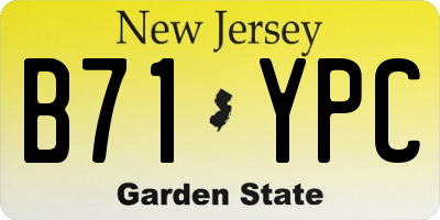 NJ license plate B71YPC