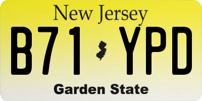 NJ license plate B71YPD