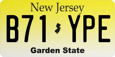 NJ license plate B71YPE