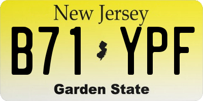 NJ license plate B71YPF