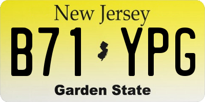 NJ license plate B71YPG