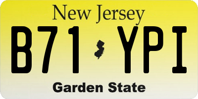 NJ license plate B71YPI