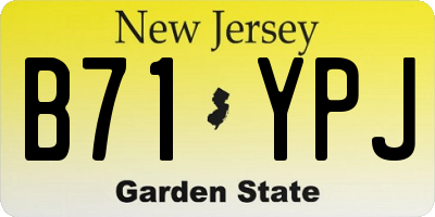 NJ license plate B71YPJ