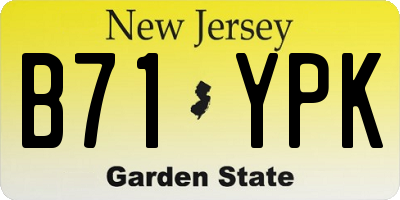 NJ license plate B71YPK