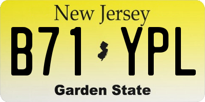 NJ license plate B71YPL