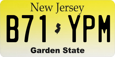 NJ license plate B71YPM