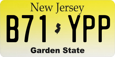 NJ license plate B71YPP