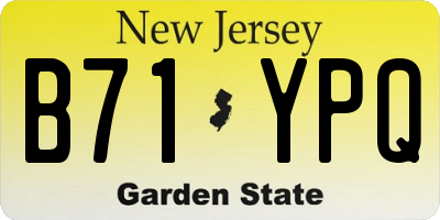 NJ license plate B71YPQ