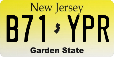 NJ license plate B71YPR