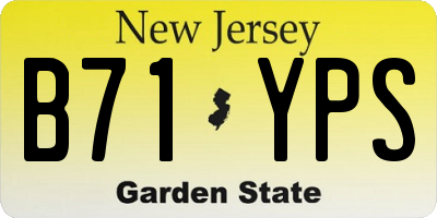 NJ license plate B71YPS