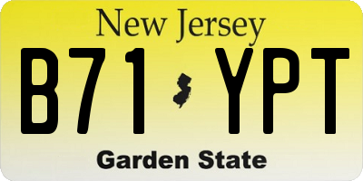 NJ license plate B71YPT