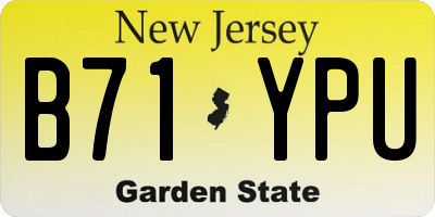 NJ license plate B71YPU