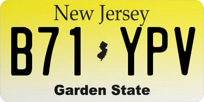 NJ license plate B71YPV