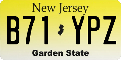 NJ license plate B71YPZ