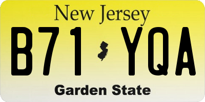 NJ license plate B71YQA