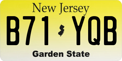 NJ license plate B71YQB