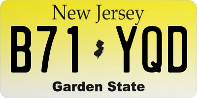 NJ license plate B71YQD