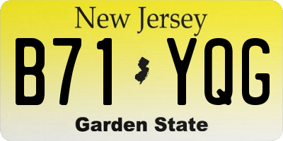 NJ license plate B71YQG