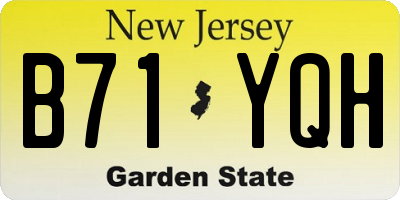NJ license plate B71YQH