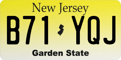 NJ license plate B71YQJ