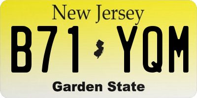 NJ license plate B71YQM