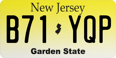 NJ license plate B71YQP