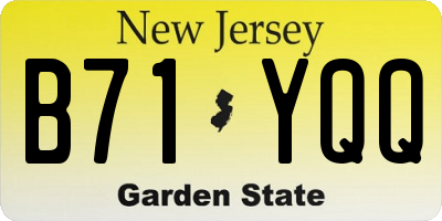 NJ license plate B71YQQ
