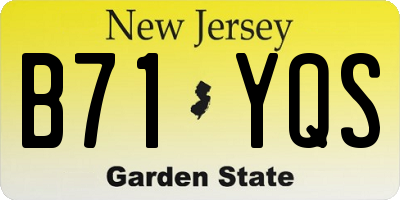 NJ license plate B71YQS