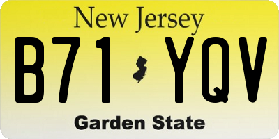 NJ license plate B71YQV