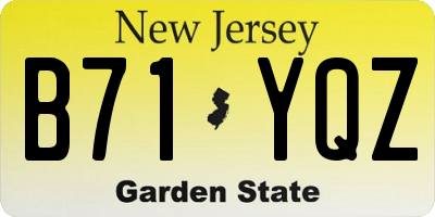 NJ license plate B71YQZ