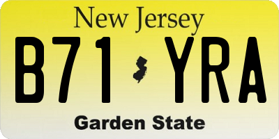NJ license plate B71YRA