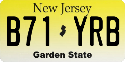 NJ license plate B71YRB