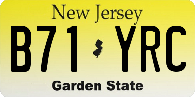 NJ license plate B71YRC