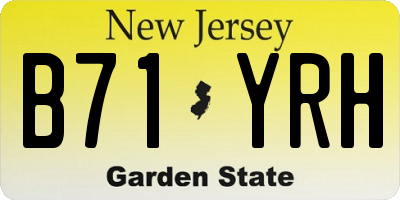 NJ license plate B71YRH