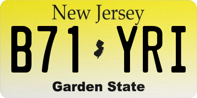 NJ license plate B71YRI