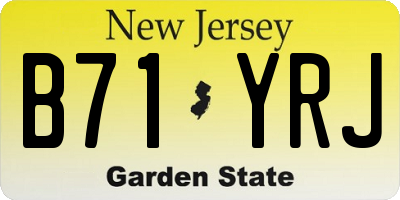 NJ license plate B71YRJ