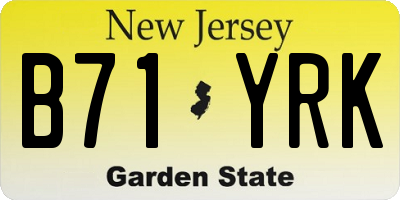 NJ license plate B71YRK