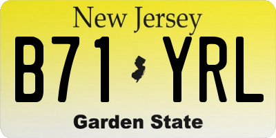 NJ license plate B71YRL