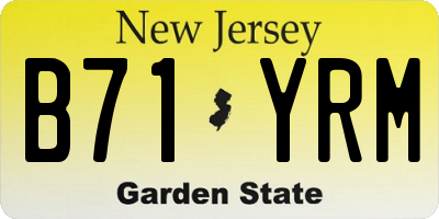 NJ license plate B71YRM